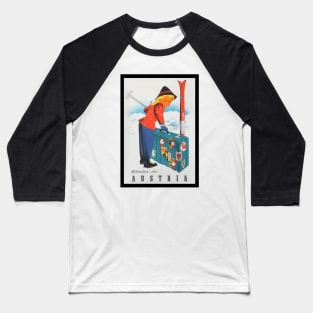 Winter in Austria vintage travel poster Baseball T-Shirt